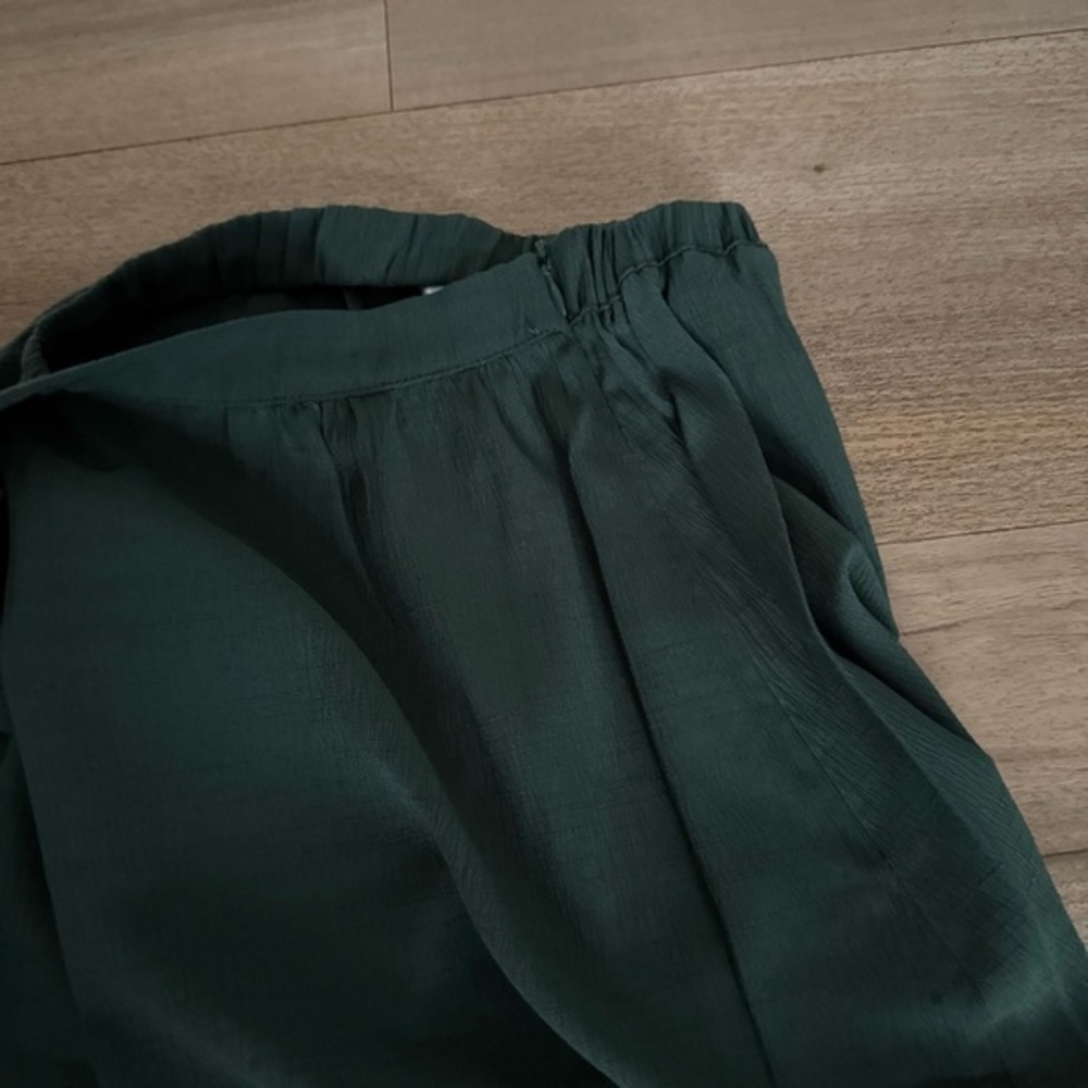 FARES Emerald Green Matching Button Down Shirt Flowy Maxi Skirt Set - Picture 9 of 9